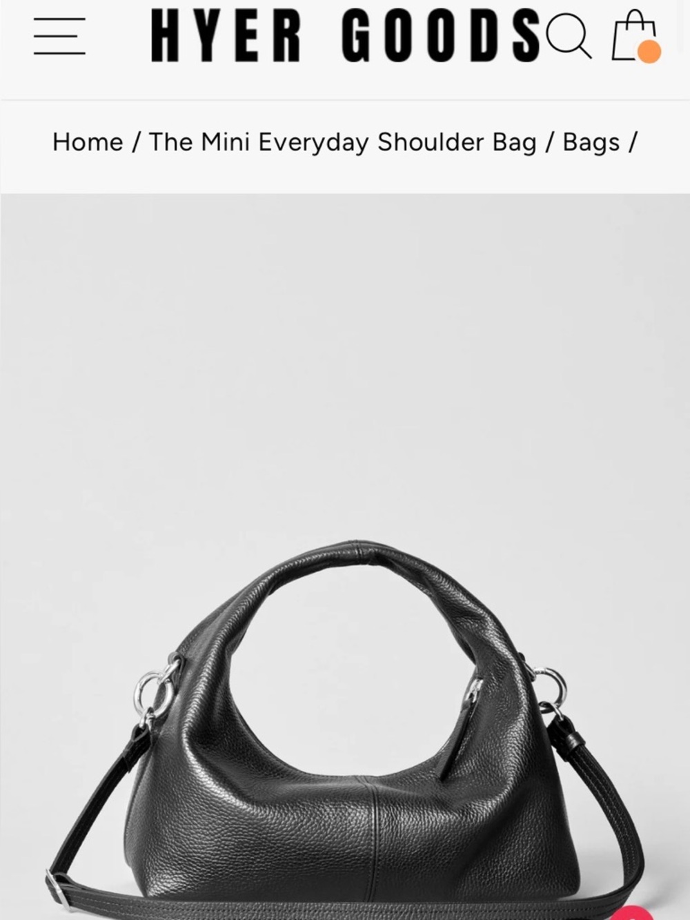 Hyer Goods Mini Everyday Shoulder Bag - Black BNWT